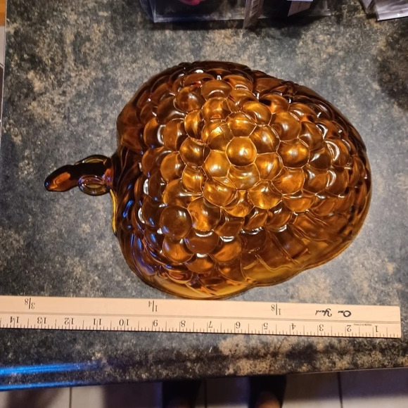 Vintage Indian Glass Amber fruit bowl - Picture 3 of 6
